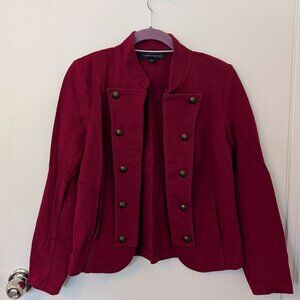 Tommy Hilfiger Women's Open Front Band Jacket - Crimson - Size Small
